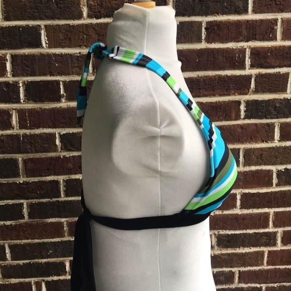 A.N.A. Aqua stripe Bikini top, Sz 12 NWT - Picture 2 of 6